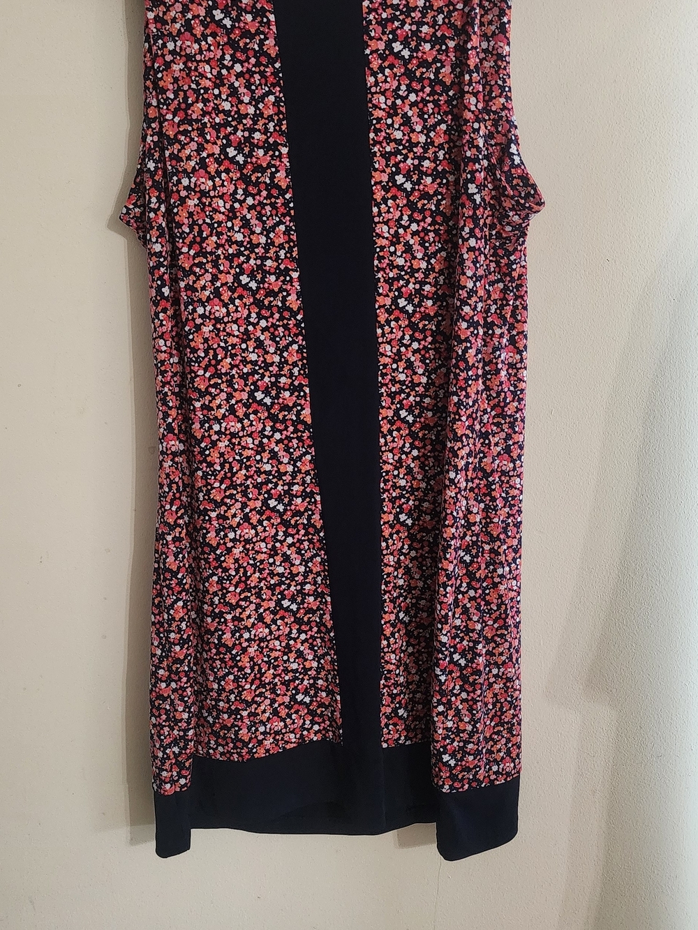 Michael Michael Kors Floral Sleeveless Shift Dress Navy Pink Sz XL